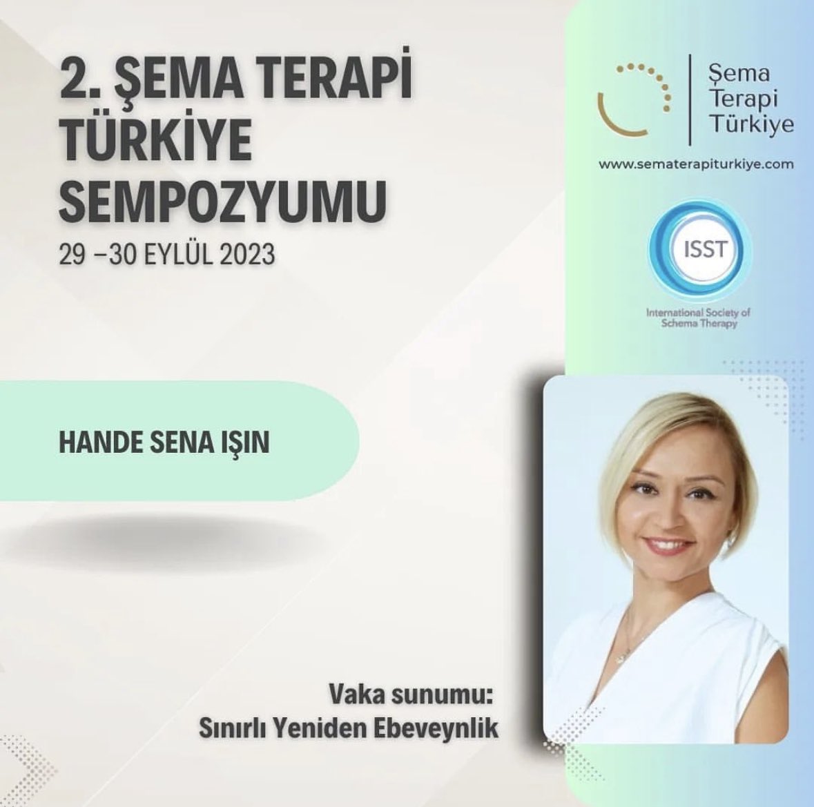 HuzurluUs's tweet image. Klinik Psikolog Hande Işın Şema terapi Sempozyumunda Sınırlı Yeniden Ebeveynlik konusunda bir Vaka sunumu gerçekleştirecek. 
#şematerapi