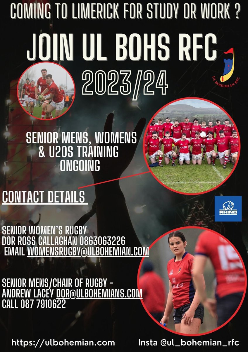 Coming to Limerick for work or college? 

Interested in playing rugby?

Then come and join the Red Robins! 🔴🔵🏉💪

#NothingLikeIt