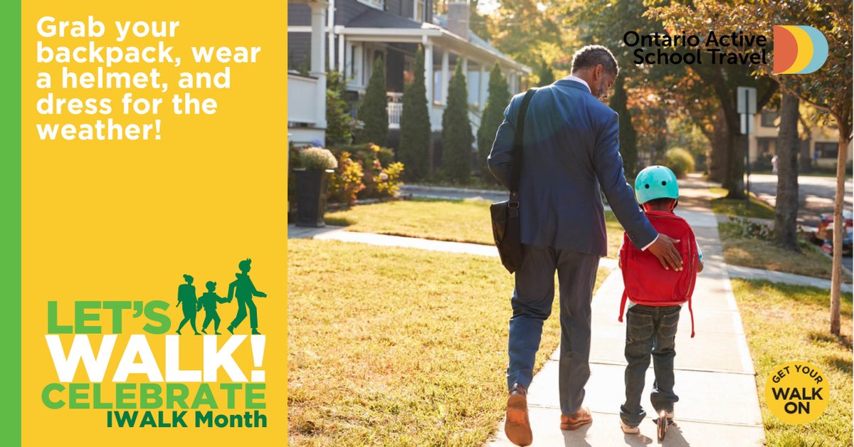 The new season comes with colder weather and rainier days, but the fun outside doesn’t have to stop. 
Lead a ‘Dress for the Weather’ campaign to equip students with the proper gear and clothing to bike 🚲, walk 🚶, and roll 🛼 to school for #IWALK. schooltravel.ca/activity/dress…