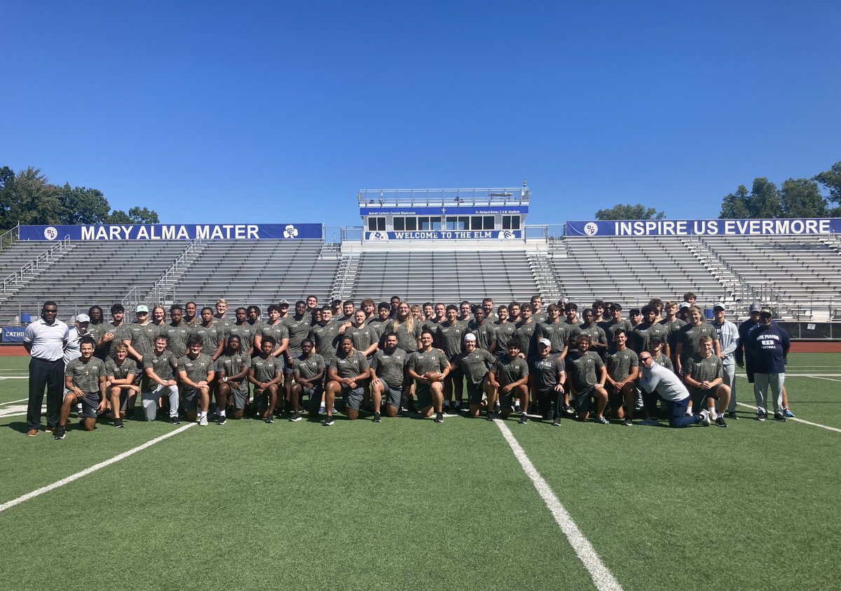 Thank you Detroit Catholic Central for your hospitality today! It’s a beautiful afternoon here in Michigan for our Friday practice. Kickoff tomorrow at 7pm vs Lawrence Tech.