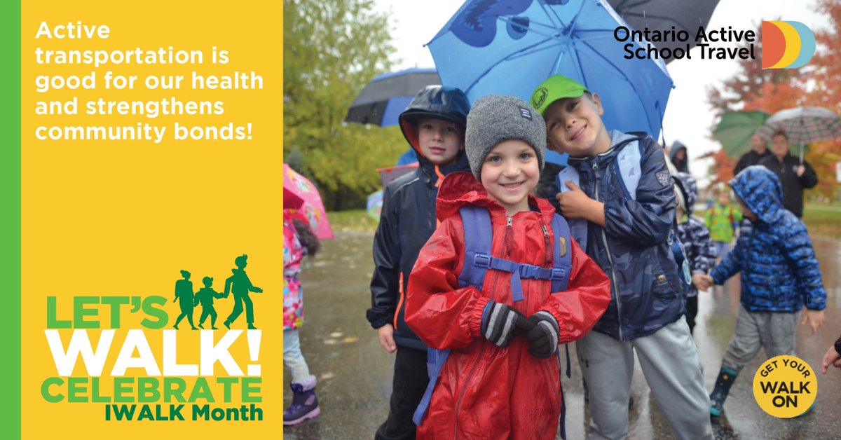 OntarioAST's tweet photo. #ActiveTransportation is great for our health and improves our air quality! 
On October 5th, participate in #IWALK Day to see the positive difference that active transportation can make. 🌎🍃 https://t.co/aNINbrkj7t https://t.co/IulJlaFW6k