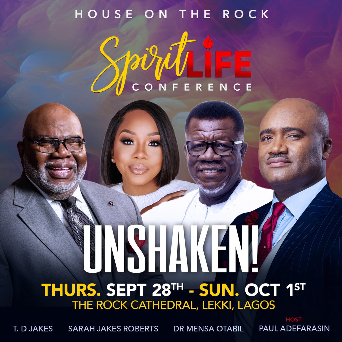 HouseOnTheRock's tweet photo. The #SpiritLifeConference is slated to take place at The Rock Cathedral, Lekki from September 28th to October 1st, 2023. 

Mark your calendars, make plans to attend this life-changing experience, and get ready to be blessed as you highly anticipate.
#SLC2023
#UnShaken
#NoShaking https://t.co/BSA74u7vF7