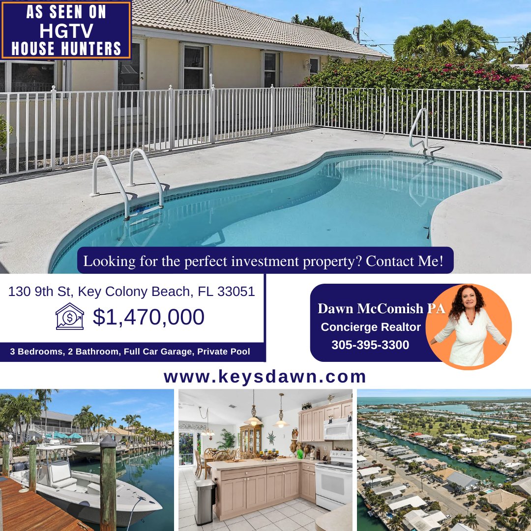 KeysRealtorDawn's tweet photo. 🏝️ Ready to dive into FL Keys investment properties? I'm Dawn McComish, your concierge realtor. This 3-bed, 2-bath half duplex with a private pool is a turn-key gem. Boat-friendly and weekly rentals allowed. Contact me at https://t.co/R9G333IxoK or 📞 305-395-3300.#keycolonybeach https://t.co/mPBNWBOZME