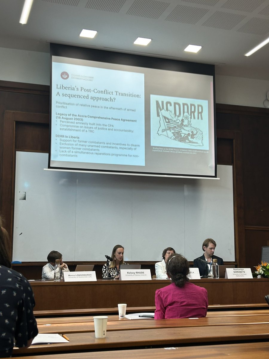 Thanks to @esil_sedi for this amazing opportunity to present my paper today on “Balancing Competing Priorities: An Evaluation of the Role of Fairness in Liberia’s Approach to Post-Conflict Peace and Justice” and dissemination of my emperical findings at the #ESIL2023 Conference.