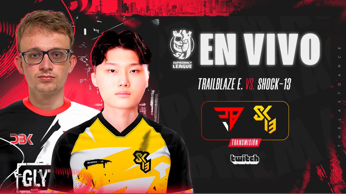 Supremacy League (@cr_supremacy) on Twitter photo 🔴 #SMCY2023 | EN VIVO ⚜️
Arranca el último día de partidos de la semana ⚔ Trailblaze necesita sumar su segunda victoria ¿Podrá derrotar al equipo invicto? 🔥
Grupo 🅱️
@TrailblazeGG 🆚 <a href="/ShocK13cr/">! ShocK-13 !</a>
⏰ 14:00🇲🇽 - 22:00🇪🇸
📺 ¡No te pierdas el directo!
🇪🇸twitch.tv/christianeln0b 🔴 #SMCY2023 | EN VIVO ⚜️
Arranca el último día de partidos de la semana ⚔ Trailblaze necesita sumar su segunda victoria ¿Podrá derrotar al equipo invicto? 🔥
Grupo 🅱️
@TrailblazeGG 🆚 <a href="/ShocK13cr/">! ShocK-13 !</a>
⏰ 14:00🇲🇽 - 22:00🇪🇸
📺 ¡No te pierdas el directo!
🇪🇸twitch.tv/christianeln0b