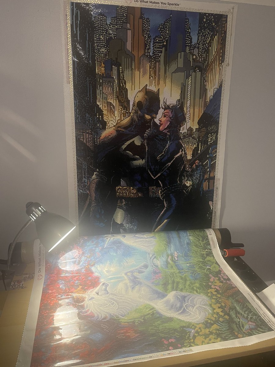 lorylopez33's tweet photo. Hi. It’s been a minute since I’ve posted on here. It’s called X now. 🤔 ok well….
My life has been one hell of a ride. 
I’ve been into Diamond painting. I love it.  These are the 3 I’ve done. The super long one I’m currently working on now. https://t.co/z6WfoluSiO