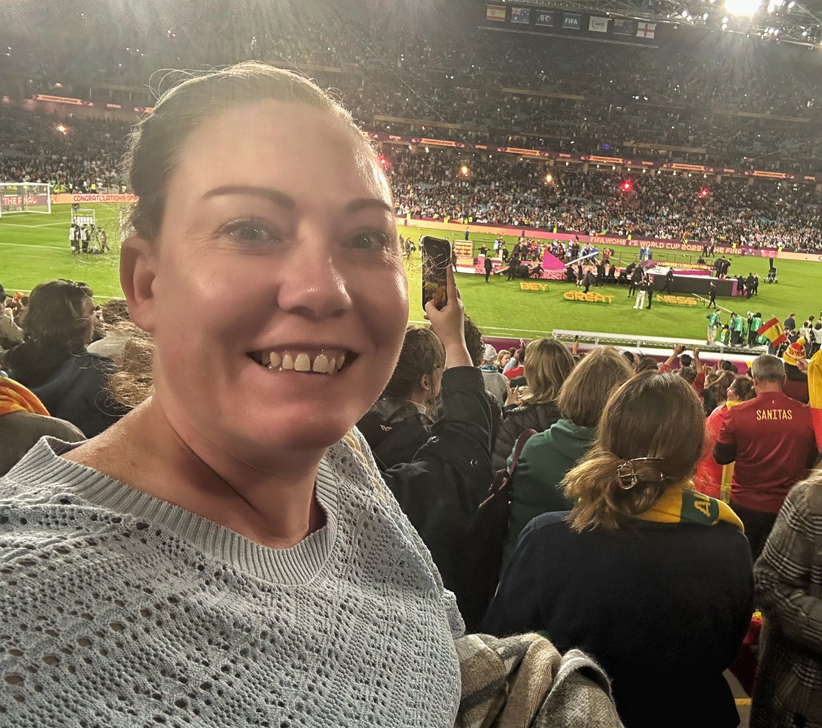 What a night in Sydney town … such great seats from which to report on the colour from the <a href="/FIFAWWC/">FIFA Women's World Cup</a> grand final. Thanks to <a href="/destinationnsw/">Destination NSW</a> #sydney #visitnsw <a href="/CapellaSydney/">Capella Sydney</a> for hosting me as I wrote for <a href="/theipaper/">The i Paper</a> <a href="/Lionesses/">Lionesses</a> #freelance #journo