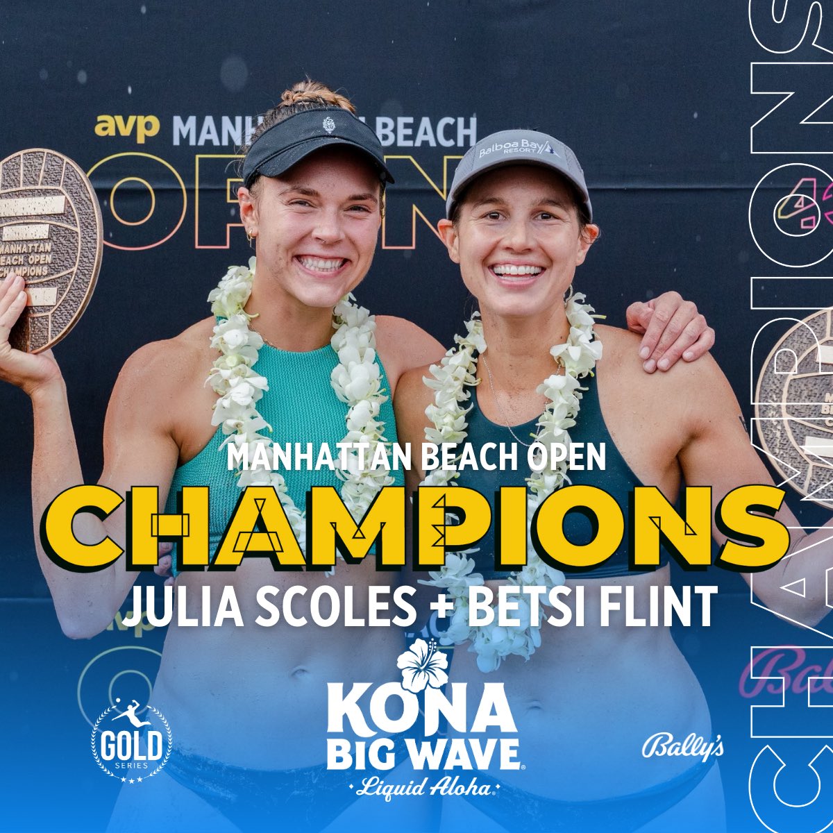 avpbeach's tweet image. Cheers to the Champions! Julia Scoles and Betsi Flint are your Gold Series Manhattan Beach Open Women’s Champs! They defeat Hailey Harward and Kelley Kolinske 22-20, 21-13.

📸: @lisakdietrich

#bringthealoha #AVPMBO #AVP40