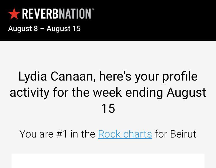 Lydia_Canaan's tweet image. I’m Number One on the ReverbNation #RockCharts (276 weeks in total)🎉
Much thankful to my #fans ♥️

#LydiaCanaan #singer #vegan #poet #songwriter #humanitarian #UN #pioneer #Lebanese #Swiss #RockStar #music #songs #women #rebel #art #Europe #MiddleEast #FirstRockStar #FreeAssange