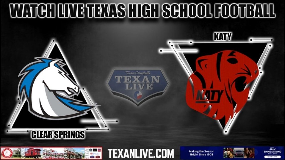 Six nights away from my first broadcast of the new #txhsfb season. #5 <a href="/Katyfootball/">Katy Football</a> hosts <a href="/ClearSpringsHS/">Clear Springs HS</a> at 6:30pm next Saturday night on <a href="/dctf/">Dave Campbell's — TexasFootball.com</a> <a href="/Texan_Live/">Dave Campbell’s Texan Live - Texanlive.com</a>!