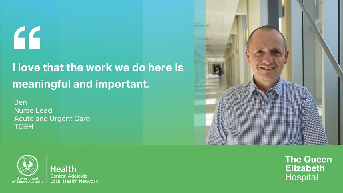 Ben is Nurse Lead for Acute and Urgent Care at The Queen Elizabeth Hospital (TQEH). “This role involves developing new models of care to improve patient outcomes and overseeing the safety and quality of the work we do.' Thanks Ben, for your commitment to world-class care.