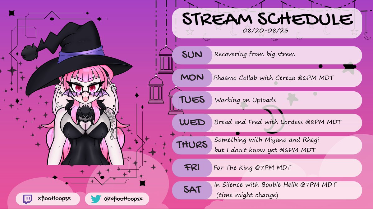 Here is this week's schedule!