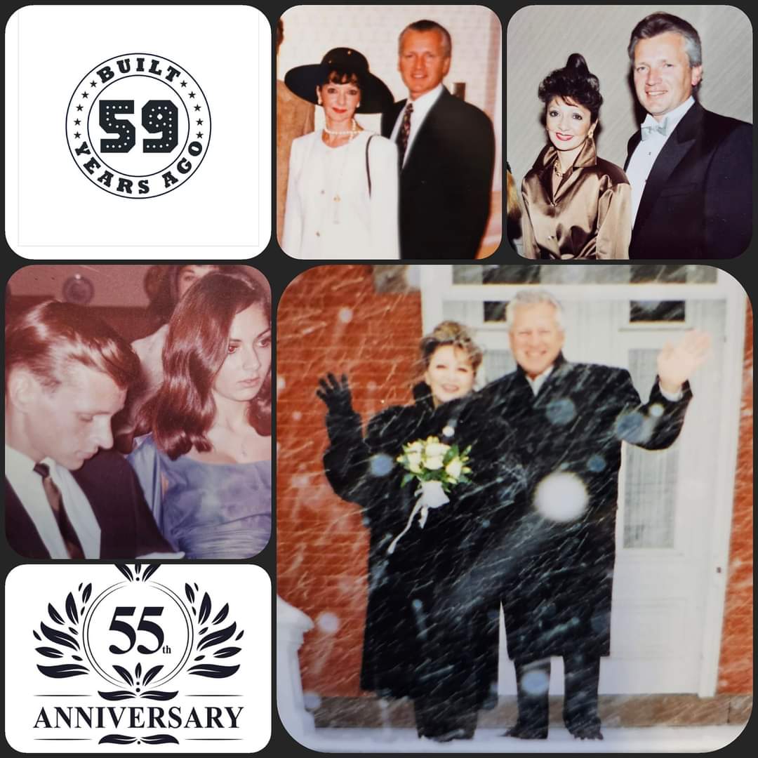 The picture on the left was the year Allen proposed. 💘 He was 17. I was 16.  Photo w/hat 15 years. 🖤 Photo to the right 25 years. 🖤 Photo in the snow 50 years 🖤