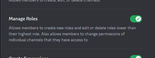 It'd be awesome if <a href="/discord/">Discord</a> had a "Manage Roles" &amp; "Assign Roles" feature. At the moment, moderators with "Manage Roles" can also make roles. Let's make this separation for smoother server management!

support.discord.com/hc/en-us/commu…