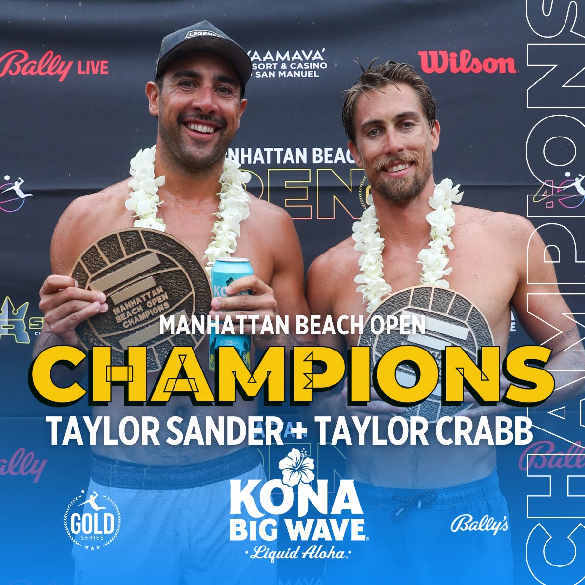 avpbeach's tweet image. Cheers to the Champions! Taylor Crabb and Taylor Sander are your Gold Series Manhattan Beach Open Men's Champs! They defeat Trevor Crabb and Theo Brunner 27-25, 21-16.

📸: @agamephoto

#bringthealoha #AVPMBO #AVP40