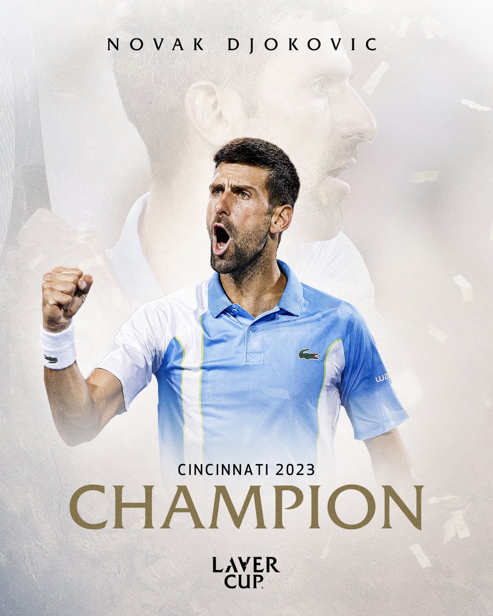 LaverCup's tweet photo. Novak Djokovic wins his 95th singles title and 39th ATP Masters 1000 🏆 https://t.co/SyOK3Y2noE
