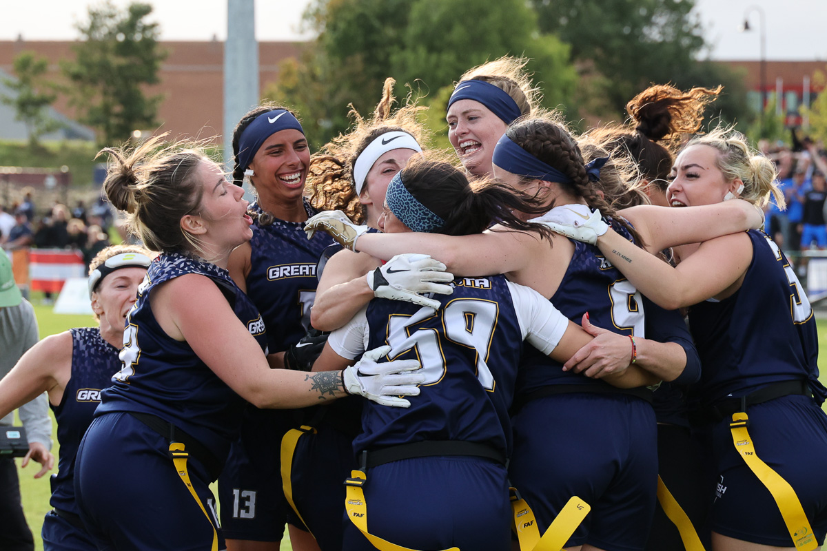 Great Britain's women are the flag football champions of Europe having beaten Spain 26-19. Photo @ianhumes