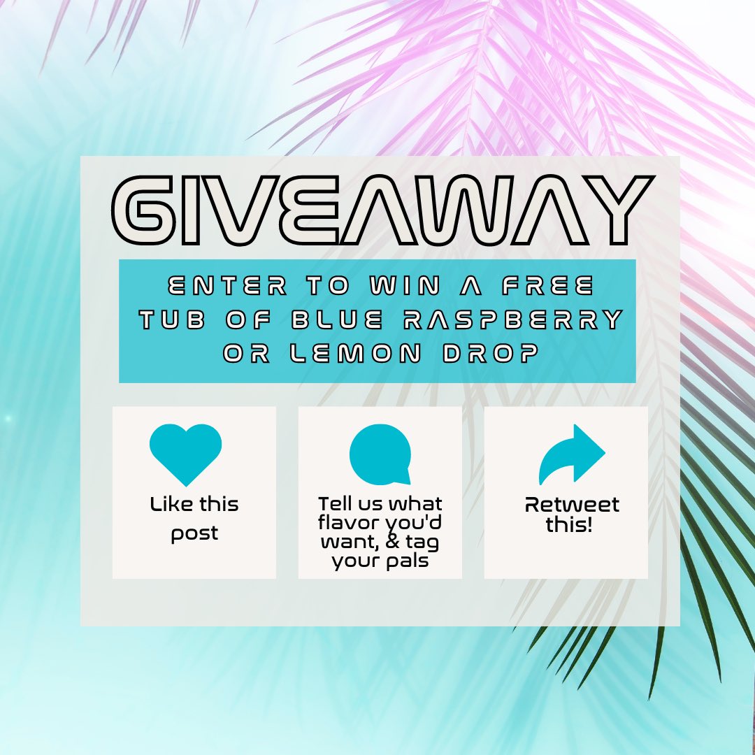 ULTI_Supps's tweet photo. unday Funday, we’re giving away a few tubs of blue raspberry and lemon drop! To enter follow the instructions below:
LIKE 👍🏻 THIS POST
COMMENT WHICH FLAVOR YOU WANT TO WIN, THEN TAG YOUR PALS! ✍🏼
RETWEET THIS 📢
#giveaway #sundayfunday #freestuff #repost #multiplewinners #competition #free