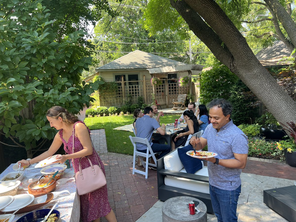 Summer garden lunch at Dr. Gundeti’s ☀️ Thank you Mrs. Gundeti for the homemade authentic Indian food!