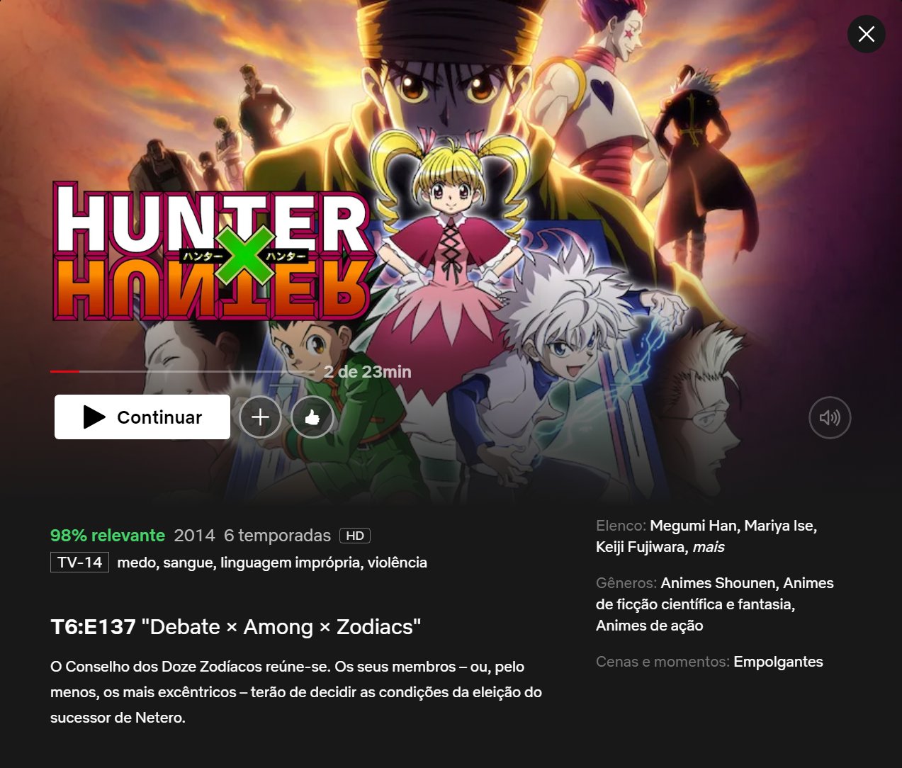 Hunter x Hunter” chega ao catálogo da Netflix nesta sexta-feira (2)