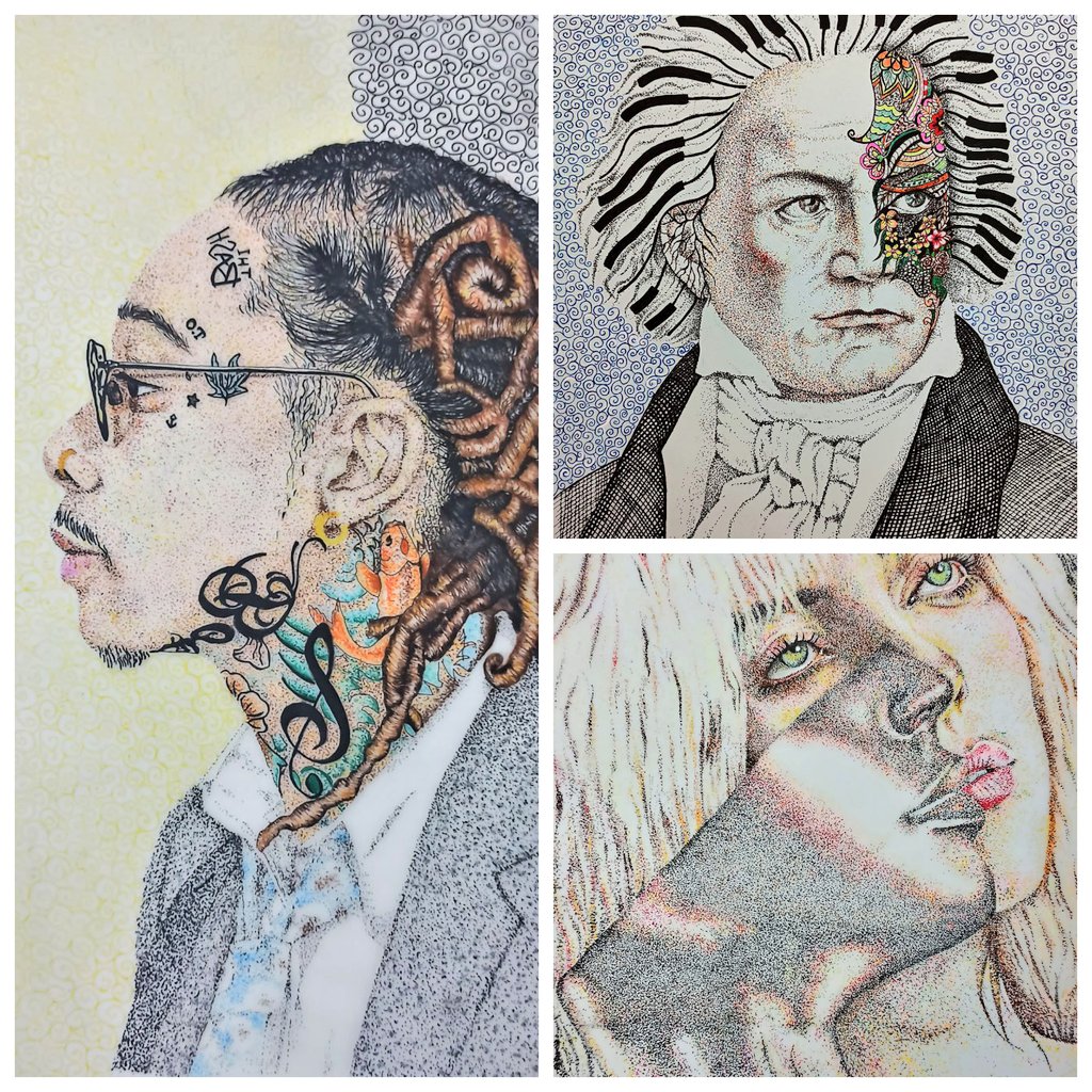 Anahita_owsali's tweet photo. Symphony of Faces
Painting with Pen colors on paper 
#TEZOSTUESDAY 
#TezosAllStars https://t.co/U0lJDjacLU
