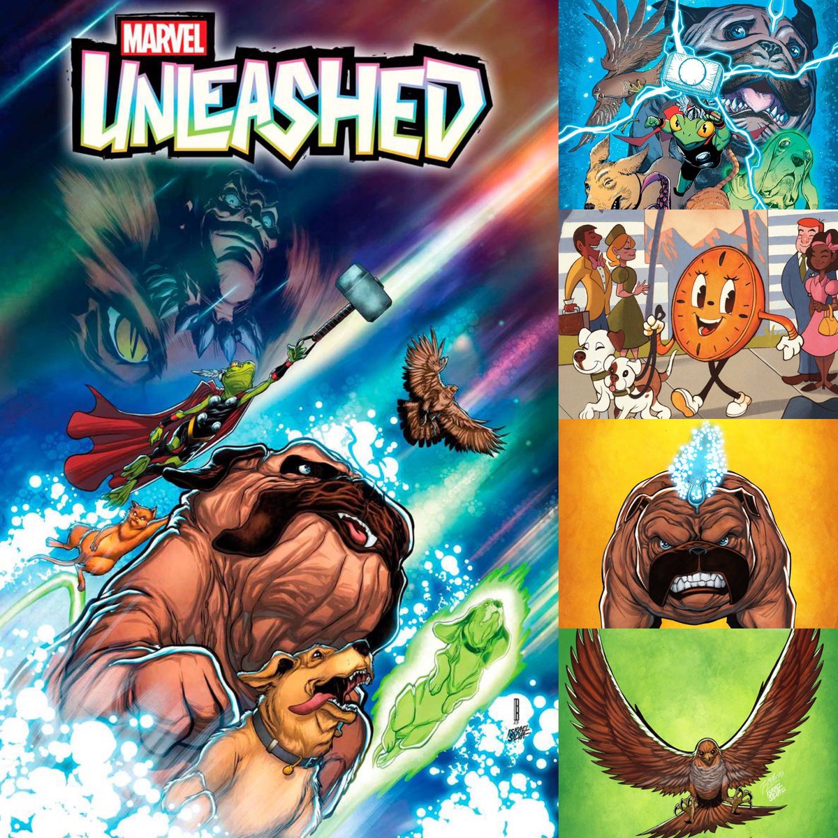 New ✨#MarvelCosmic✨ #comics this week for #NCBD (8/23/23)
✨
Marvel Unleashed #1 (of 4)
✨
W-#KyleStarks,A-#JesusHervas
✨
A-#DavidBaldeon
B-#BernardChang
C-#ChrissieZullo
D-#RonLim
E-#RonLim
✨
#Lockjaw #Inhumans #Throg #Marvel #MarvelComics