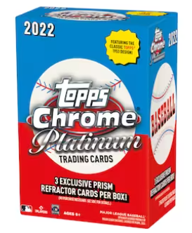 Want a free 2022 Topps Chrome Platinum Anniversary blaster box? 

- Follow <a href="/CardPurchaser/">Card Purchaser</a> 
- Like this tweet
- Reply with the name of your favorite baseball team

Winner drawn 8/23 at 9pm central! US shipping! I will not send links in DM. Scroll my feed daily.