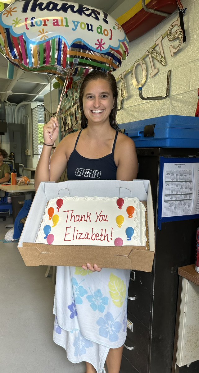 ClarTownPool's tweet photo. Thank you Elizabeth for 12 great years working at the CTP!  

Elizabeth started in our swim lesson classes at the age of six in 2002!

She worked as a Lifeguard, Head Lifeguard, and Asst. Pool Director. 

Best of Luck Elizabeth!!

@TownofClarence https://t.co/N02uYD6zoH
