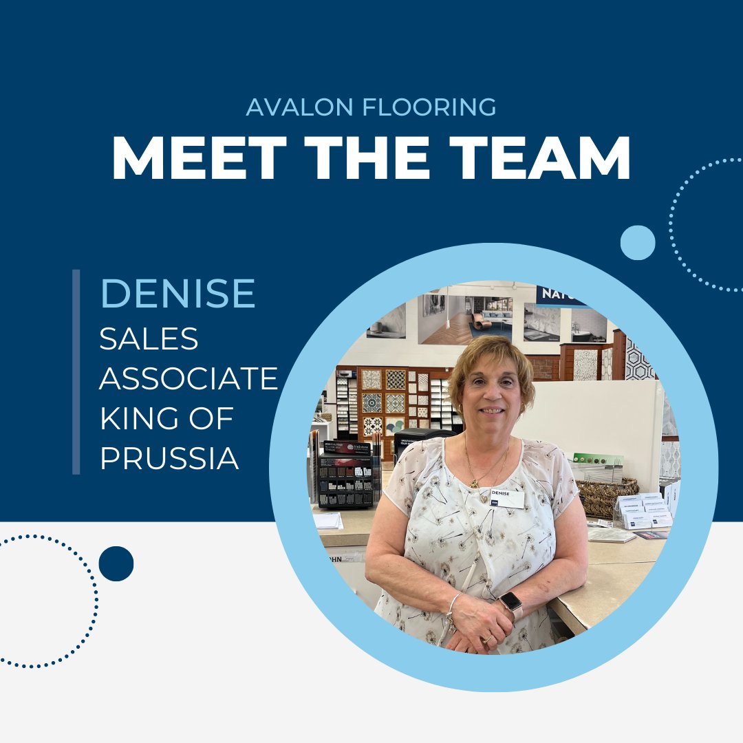 avalonflooring's tweet photo. In the spotlight today is one of our sales associates from our King of Prussia location – Denise. Thank you, Denise, for always working hard and enthusiastically to assist customers with designing their dream home. 
#weareavalon #morethanflooring https://t.co/OvnJ3zdeeg