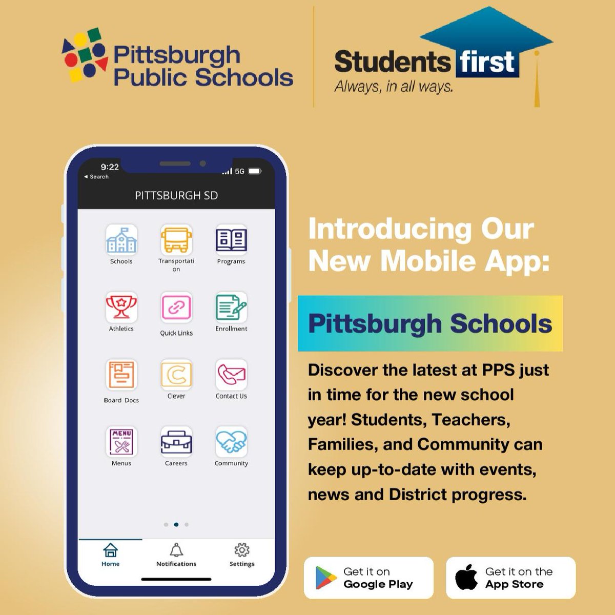 PPSnews's tweet photo. Hey, PPS parents, students, and educators!
We're thrilled to announce the launch of the Pittsburgh Public Schools App!
1️⃣ Open your App Store or Google Play Store.
2️⃣ Search "Pittsburgh Schools."
3️⃣ Tap "Install" and start exploring!
#PittsburghSchoolsApp #WeArePPS https://t.co/YtzU89dGtq