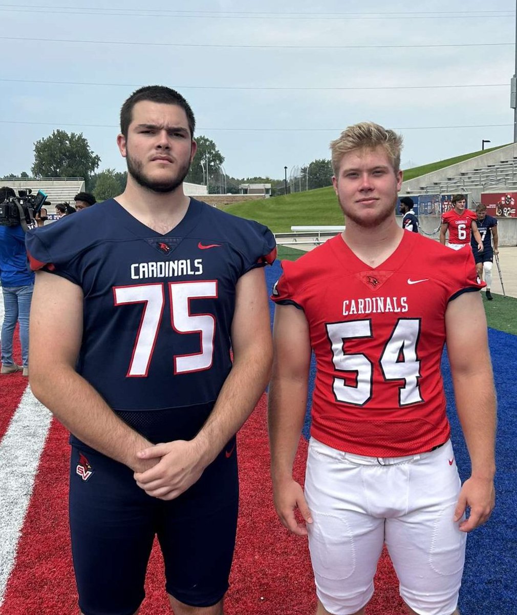 nicoa13's tweet photo. Former Spartans @ShaunShahu03 &amp; @Chuckdavidek back fighting in the trenches together at @svsu_football Looking forward to seeing these guys continue their football journey. #spartan4life #Cardinals #football @SHSSpartanFB https://t.co/HHoIs5SFk6