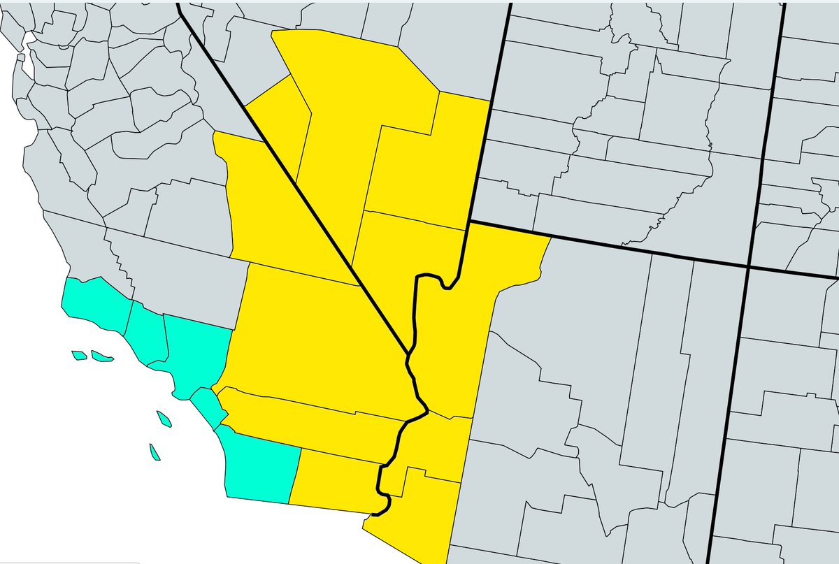 Would Call This A Tornado Watch In Light Yellow Waterspouts In Light Blue STAY SAFE SOCAL! #cawx #azwx #nvwx #VegasWeather #Vegas #Nevada #LasVegas #Arizona #LosAngeles #Weather #Tornado #thunderstorms #thunderstorm #SanDiego #OrangeCounty #SouthernCalifornia