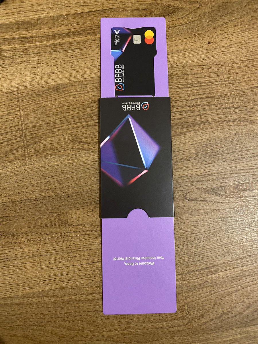 redefiguy's tweet photo. My Babb MasterCard arrived in style!
@getbabb @Rushdaverroes CEO of Babb Group @Nigel_Farage #BABB $BAX #Level39 #FinTech #FinancialInclusion #Banked The #Unbanked #Transparent #Fairness #Inclusion https://t.co/vz9SrJ69eD