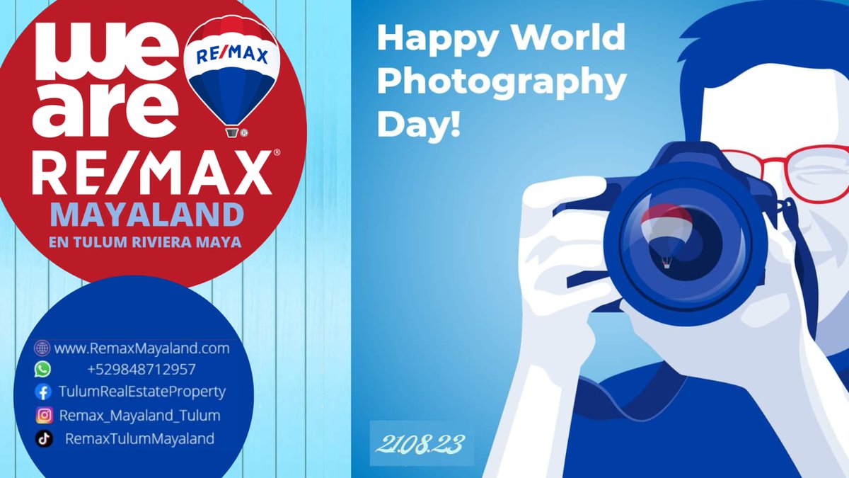 Día mundial de la #fotogtafía
World #Photography Day.
#WeAreRemax #MayaLand #Tulum