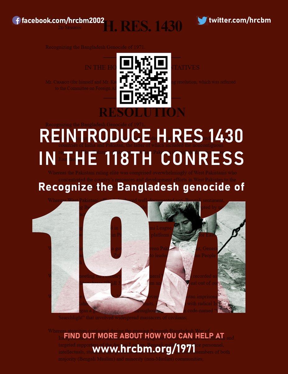 The #WorldHumanitarianDay is a good day to remind our members of Congress that history will judge the United States unfairly, if we do not formally record the largest unrecognized genocide of the 20th century - the #1971 #Bangladesh genocide. SIGN and let your representatives