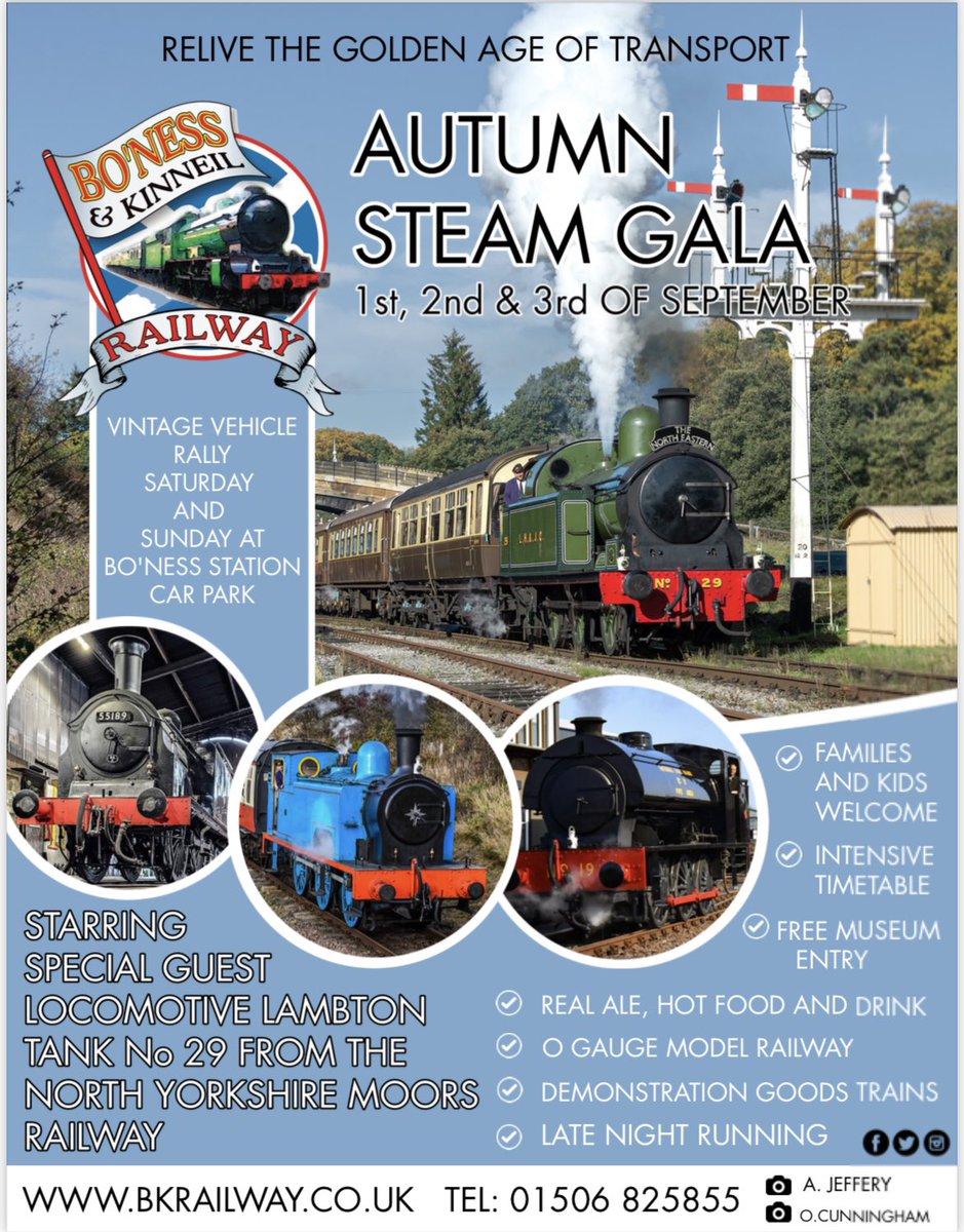 . <a href="/srpssteam/">SRPS Steam Group</a> Gala returns! #SaveTheDate Friday 1st - Sunday 3rd September 2023. 

Featuring guest locomotive Lambton Locomotives Trust No.29 from <a href="/nymr/">North Yorkshire Moors Railway</a>  BR No. 55189, N.C.B. No. 1 Lord Roberts and N.C.B. No 19 from the home fleet. 

Timetables and fares coming very soon. 

^JS