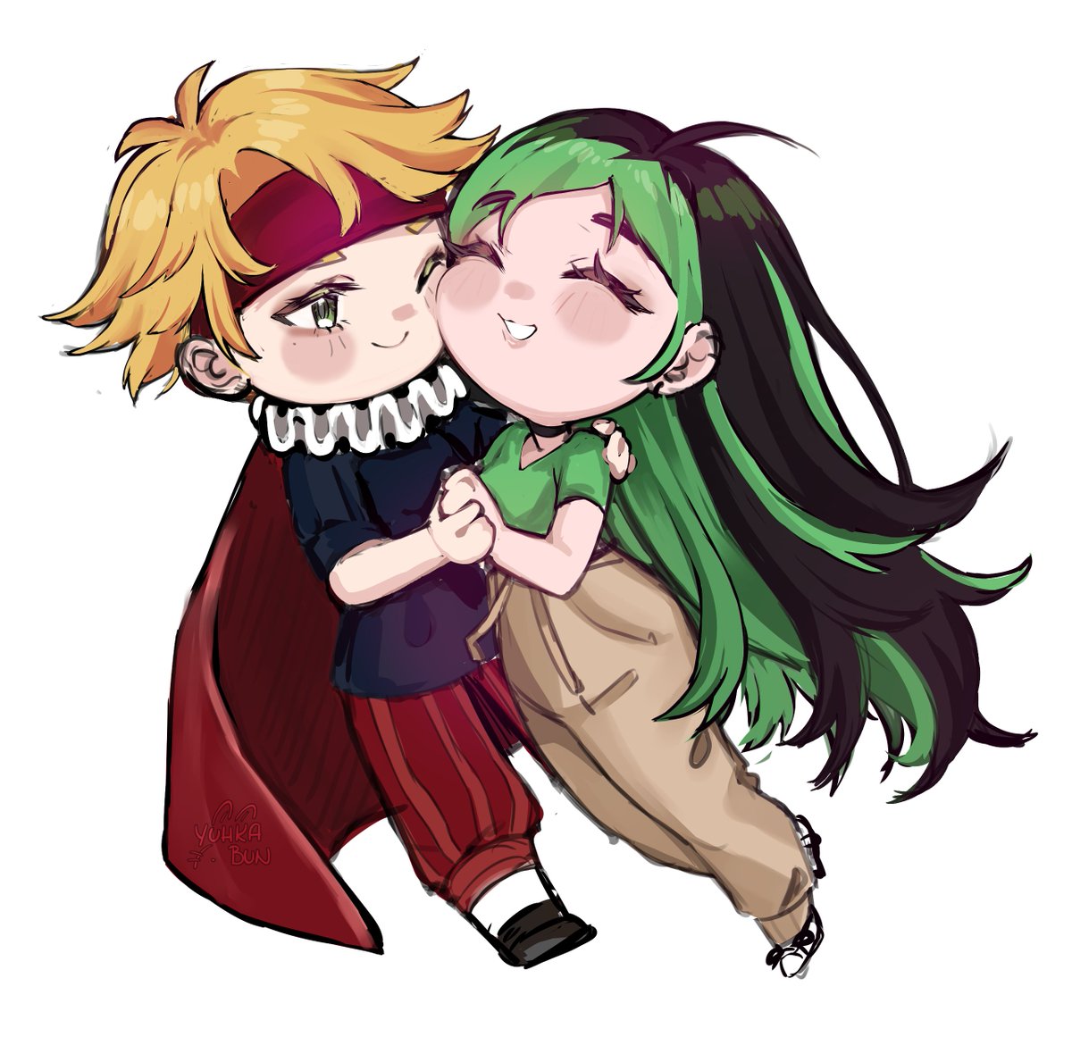 YuhkaBun's tweet photo. Hab ein kleines Fanart gekritzelt für @byStegi und Dilara 💚💙
(surry wurd zum ende faul haha) https://t.co/kVuLOwQiLV