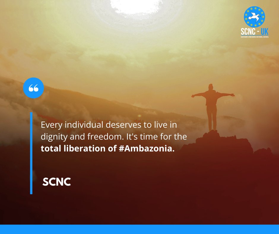 SCNC_UK's tweet photo. Every individual deserves to live in dignity and freedom. It's time for the total liberation of #Ambazonia.

#justiceforambazonia #endangolphonecrisis 
@GOVUK @10DowningStreet @UN @_AfricanUnion @RESCUE_UK https://t.co/gZYiZWivF0