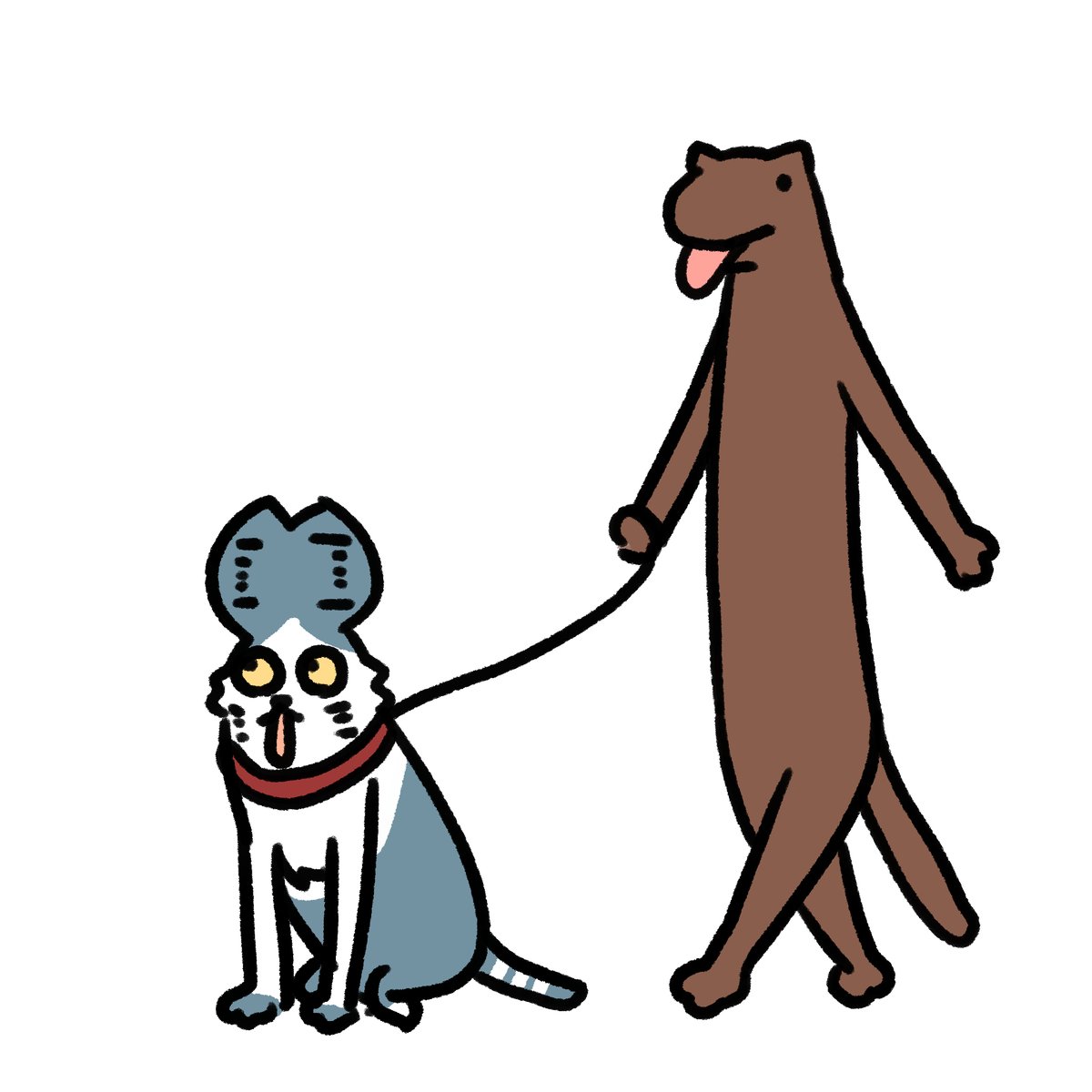 「#本ミリバール散歩する猫です 」|honmirinのイラスト