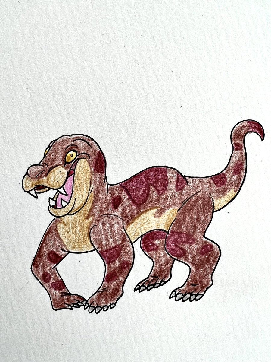 Tomjarobz93's tweet photo. A drawing I did of a young Lycaenops. #drawing #permian #therapsid #gorgonopsid #mammallikereptile #cartoon #fineliner #colouredpencils #prehistoric #lycaenops #ancient #characterdesign https://t.co/kHwB3vloqx