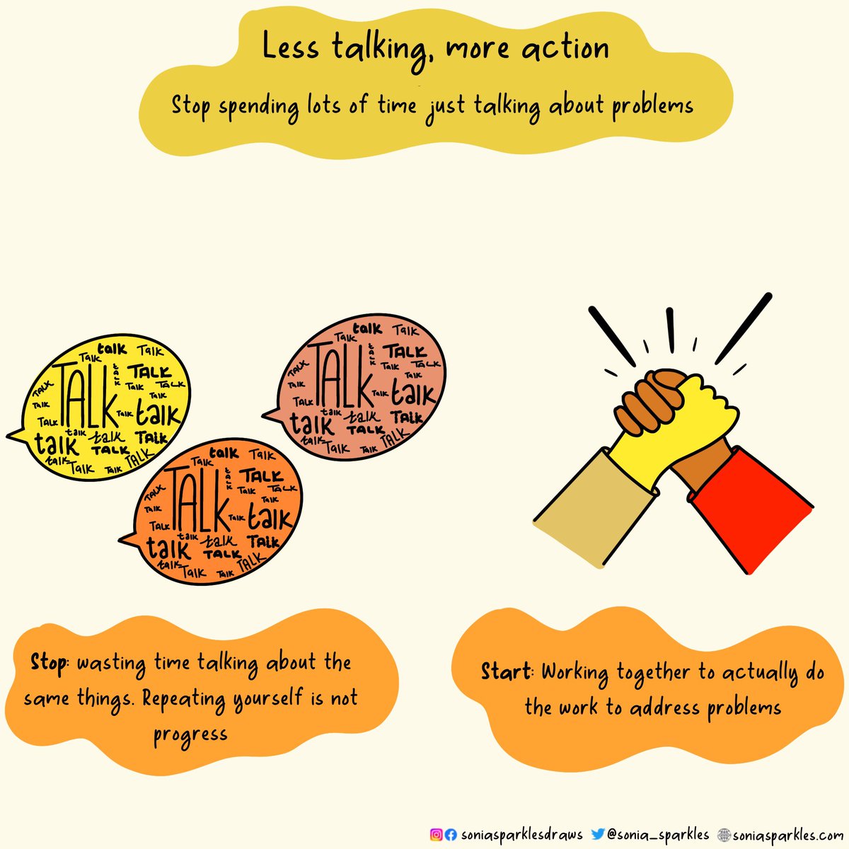 Sonia_Sparkles's tweet photo. Lots of talking about problems in meetings is not progress: https://t.co/CxBiRrAooy
