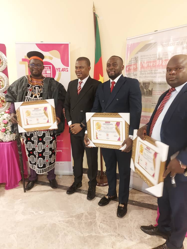yodocameroon's tweet photo. Yodo/ GLFx Nkambe honoured at the 10th Anniversary of @NewswatchCMR . Another red feather for our efforts in restoring degraded landscape #Everyone @GlfNkambe @GLFChapters @YIL_Initiative @FAO @UNEP_Africa @socialshifters @MellonFdn @pollinat https://t.co/kDJegpJ3qu
