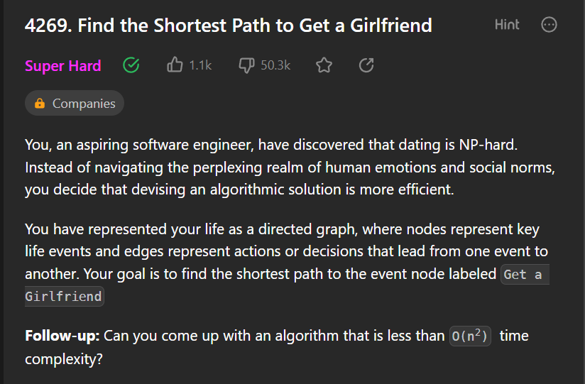 neetcode1's tweet photo. yeah i'm starting to think leetcode interviews are broken... https://t.co/aOcHOv7PwW