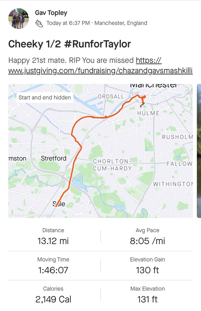 gavtopley's tweet photo. My last #runfortaylor of his 21st Birthday week, in memory of LCpl Taylor Cole on behalf of @advice_lads in aid of @PAPYRUS_Charity
Thanks to everyone who got involved! If you didnβt manage to run, you can still support our #SuicidePrevention fundraiser: https://t.co/E3FD110Xoe https://t.co/4sj3Xmvr7j