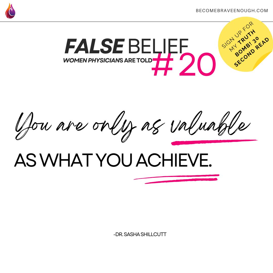 💁🏼‍♀️ 🙋🏼‍♀️As a high-achieving woman, I have bought into this lie so many times. I have learned (often, the hard way) that my value is NOT related to what I achieve. Read HERE what I say about this in my 30-second read. I won’t spam you, just encourage you! becomebraveenough.com/31-false-belie…