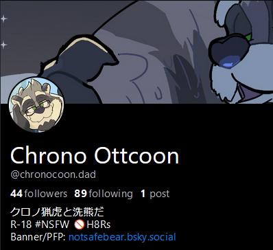 Chrono クロノ Ottcoon 猟虎と洗熊 tweet media