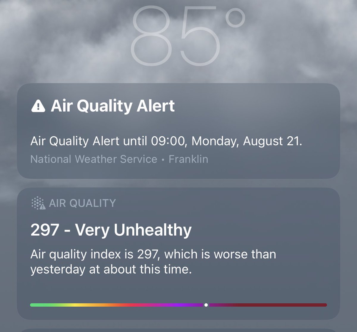 TheFrejaFly's tweet image. Update on the AQI