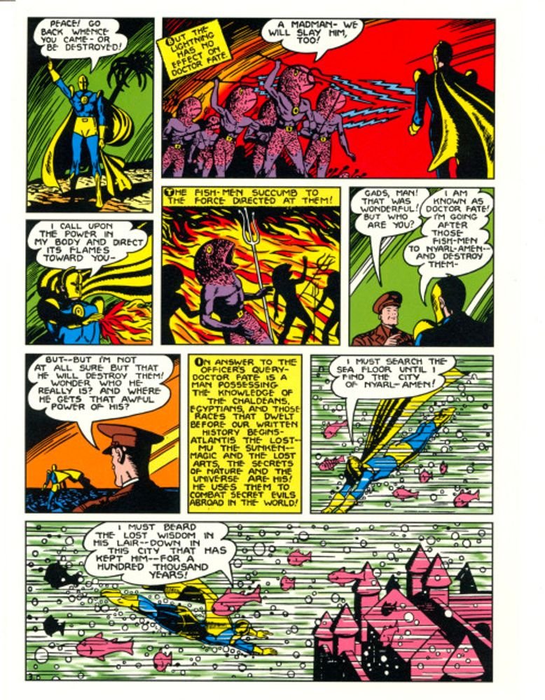 If you're looking for something Lovecraftian without the Lovecraft today, you might read some Gardner Fox! We can see Lovecraft's influence in Doctor Fate (with the amazing Howard Sherman) and more. Fox was even a fellow Weird Tales contributor! gardnerfrancisfoxlibrary.com/the-weirds-of-…