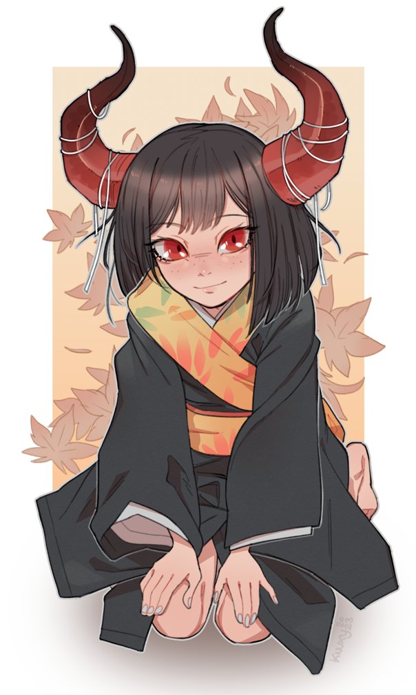 Very cute oni girl for @Seraph_Lovelace 😈🍁