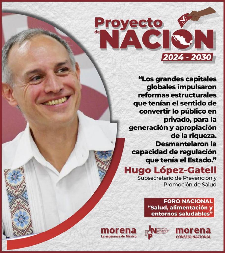 En su proyecto de nación, el Sr Gatell culpa a los grandes capitales del problema de salud en nuestro país 
Pregunto ¿Que decisiones tomó el "capital privado" en la pandemia?
No se hicieron pruebas
No se impulso el uso de cubrebocas
No se tienen buenas vacunas
No se tienen